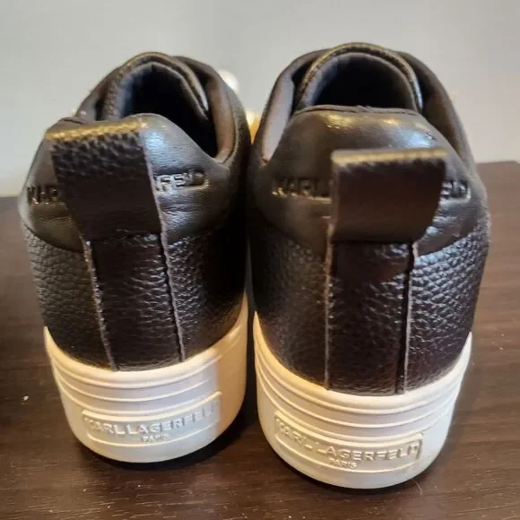 Black Sneakers with Pearl Accents